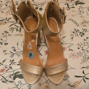 Catherine Malendrino Gold Heels